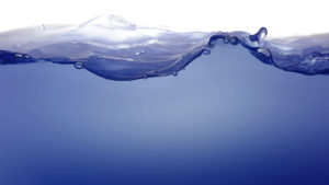 side view of isolated water wave